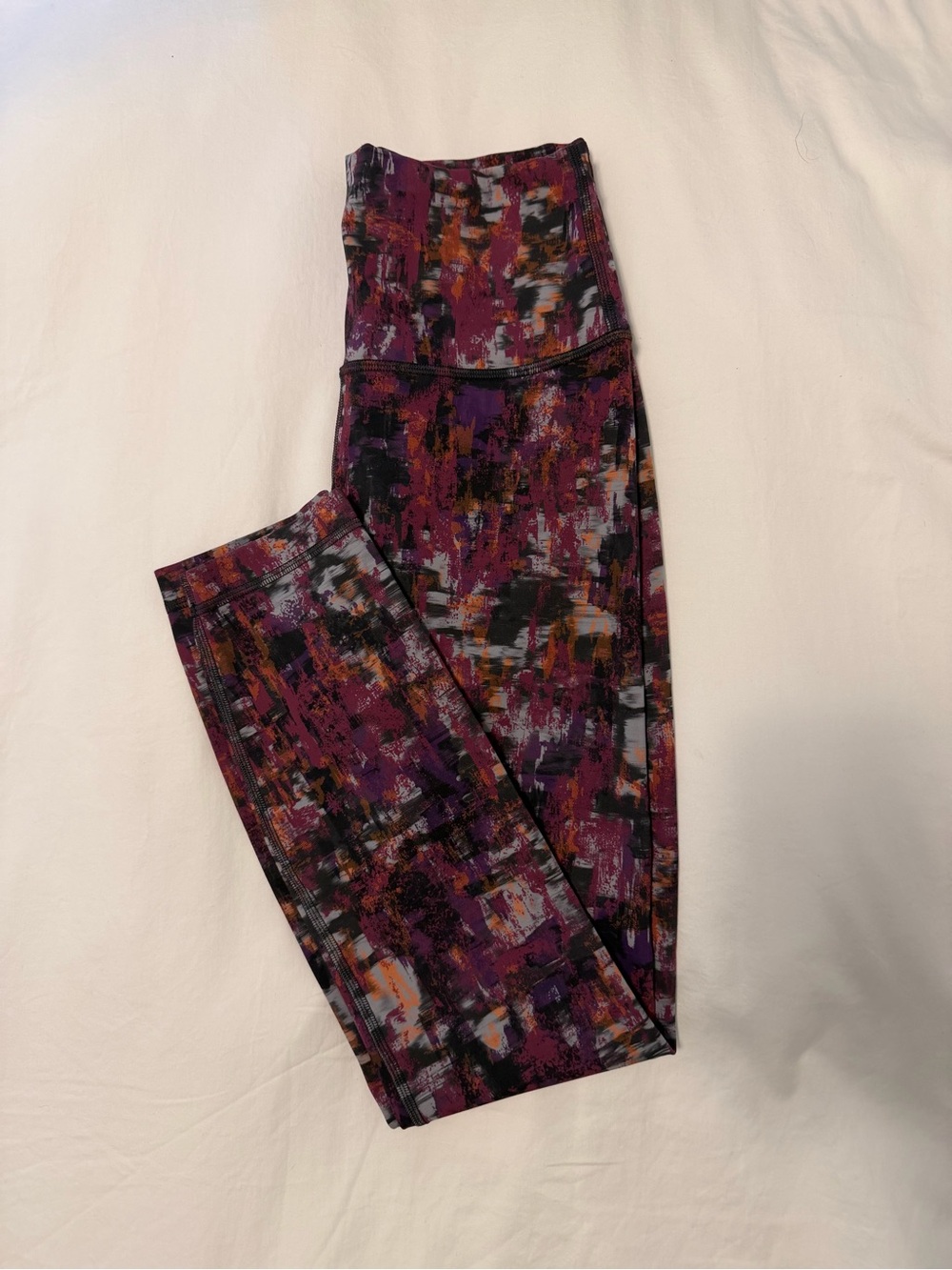 lululemon athletica Multi-Color Abstract Print Capri Leggings — Purple Base